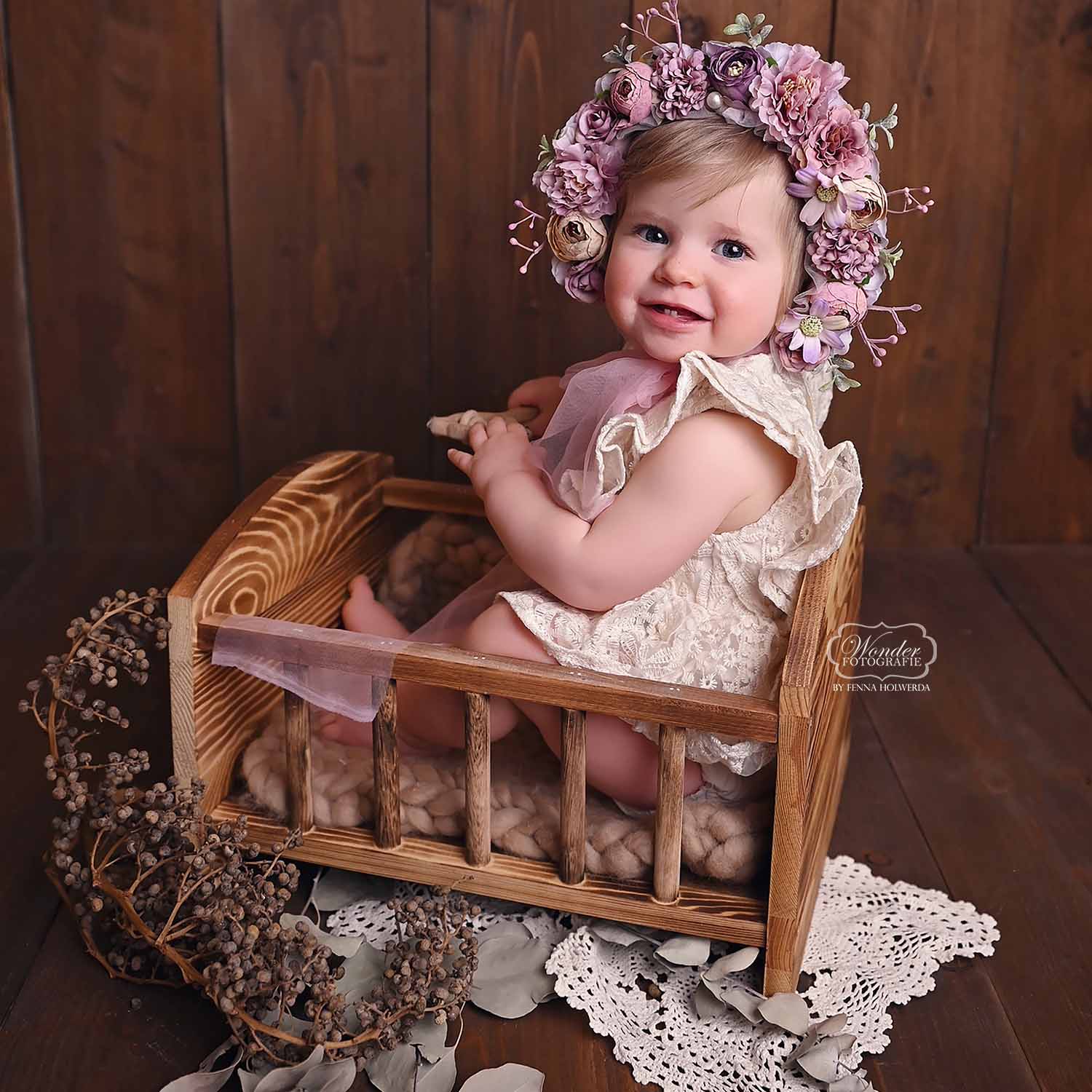 Fox Retro Wood Crib Newborn Baby Photo Studio Props - Foxbackdrop
