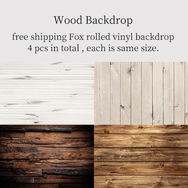 Fox Rolled 4 Pcs Wood Combination Vinyl Photography Backdrop - Foxbackdrop
